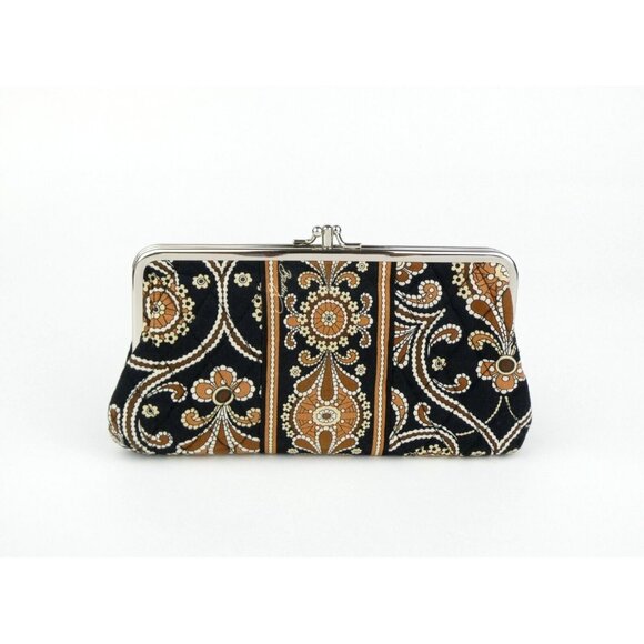 Vera Bradley Caffe Latte  Double Kisslock Wallet - Picture 2 of 13